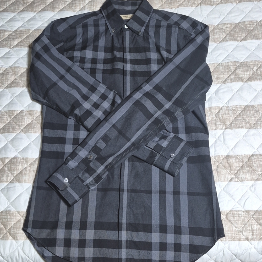 Outgrown.  Burberry black button up.  Size XS.